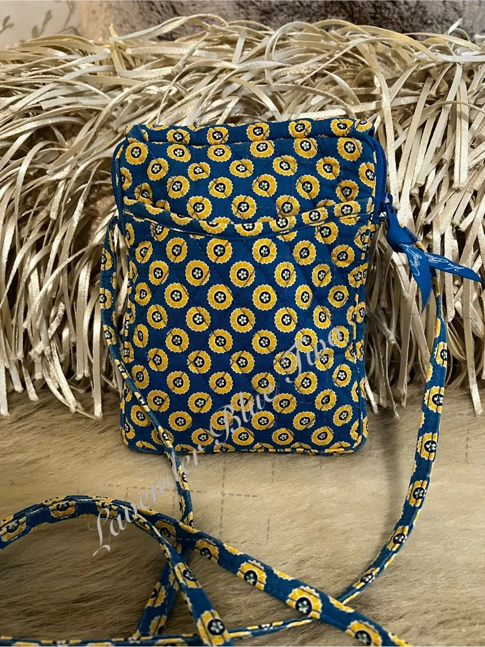 VERA BRADLEY Riviera 2008 Mini Hipster Hook Latch Green Navy Travel Crossbody